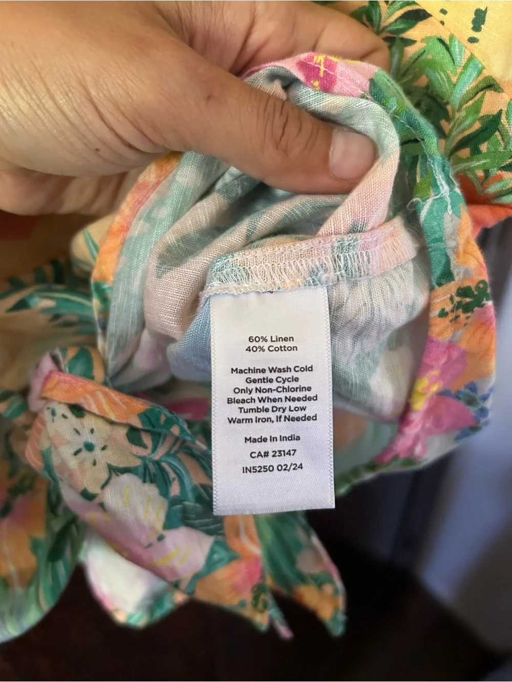 Talbots Tropical Tie-Front Button-Up Shirt